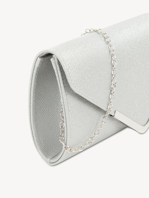 Clutch bag, silver metallic, hi-res
