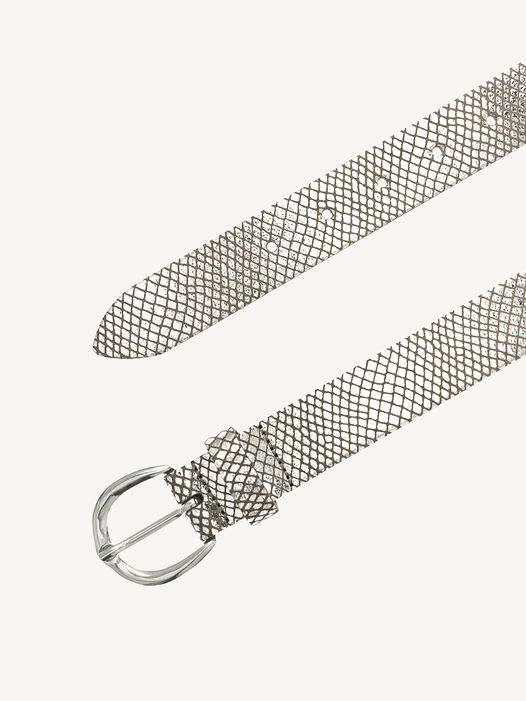 Leren riem, Taupe-Silbermetallic, hi-res