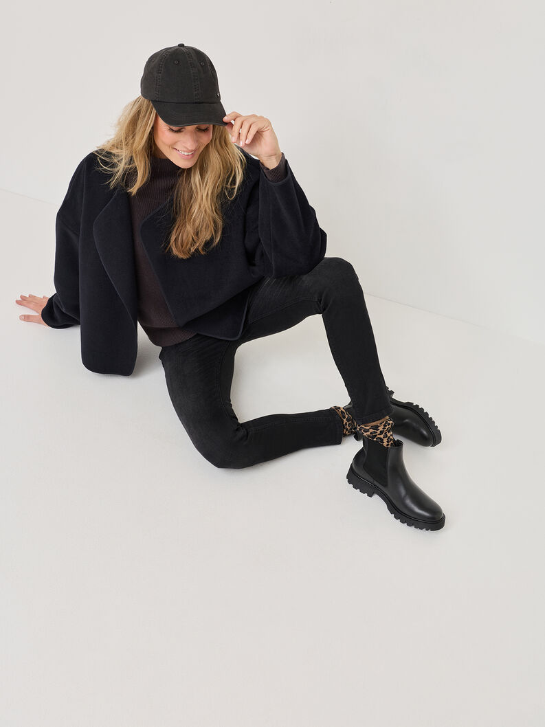 Bottine Chelsea en cuir - noir, BLACK, hi-res
