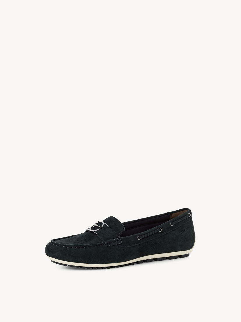 Leren Mocassin - blauw, NAVY, hi-res