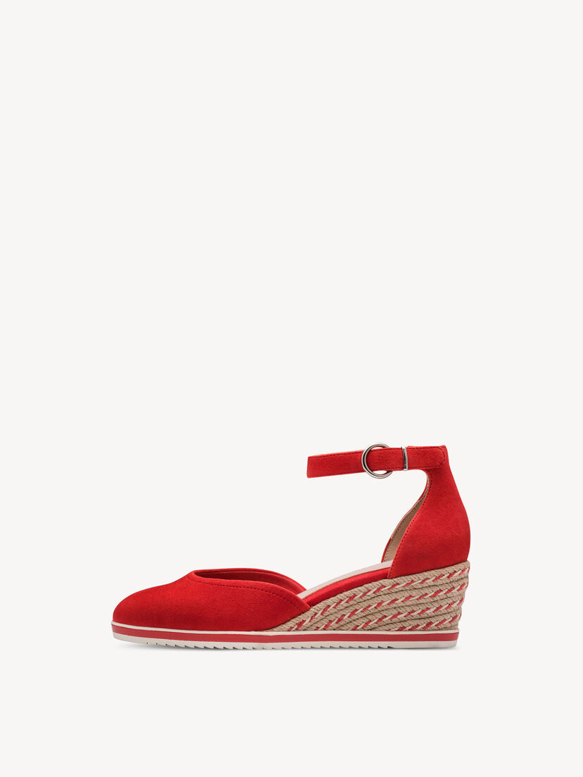 Leren Sleehakpumps - rood, RED, hi-res