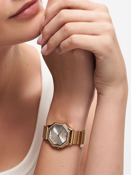 Orologio, ros&eacute;gold-silber sunray, hi-res