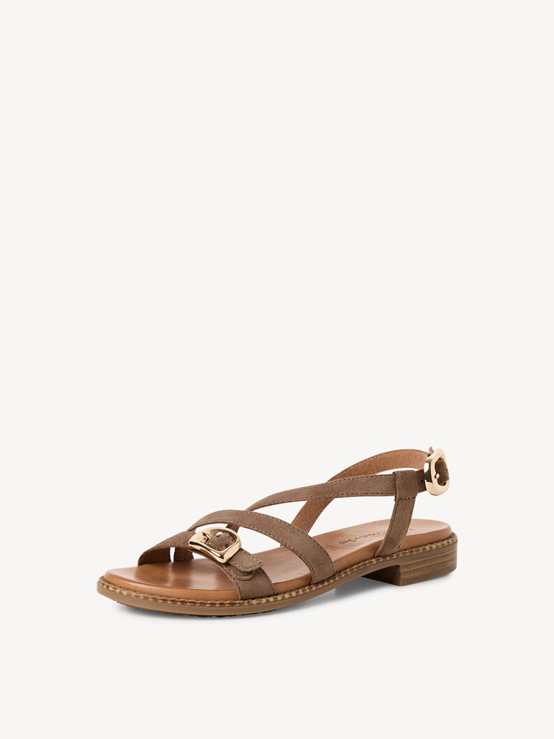 Leather Sandal - brown, TAUPE SUEDE, hi-res
