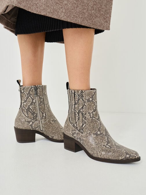 Chelsea boot, BEIGE SNAKE, hi-res