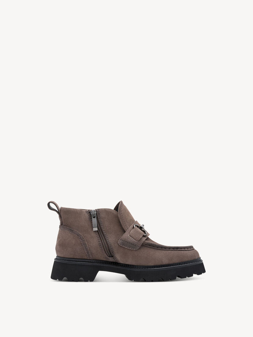 Leren Enkellaarsje - beige, TAUPE, hi-res