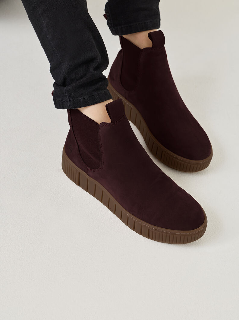 Leder Chelsea Boot - rot, BORDEAUX, hi-res