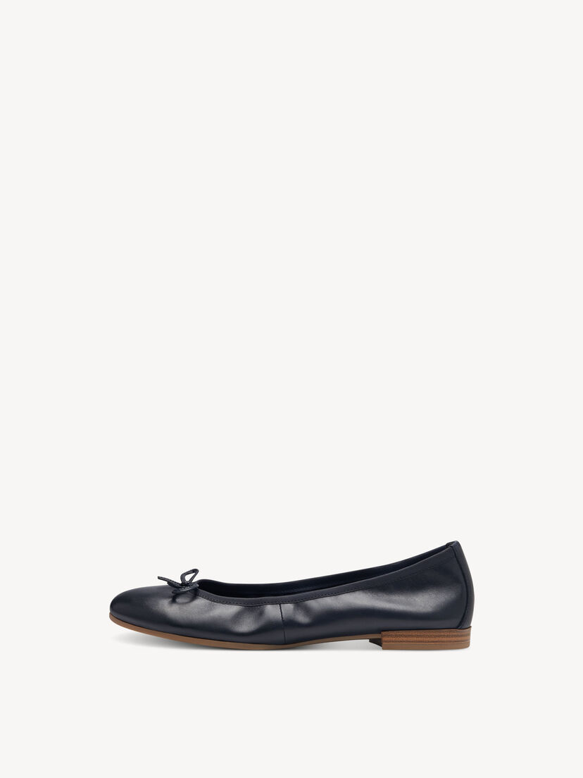 Leren Ballerina - blauw, NAVY, hi-res