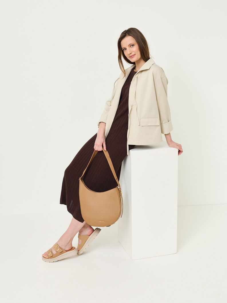 Leren Slipper - bruin, BROWN STRUCT., hi-res