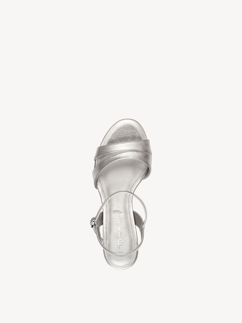 Sandaaltje - metallic, PLATINUM, hi-res