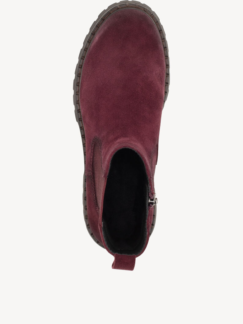 Bottine Chelsea en cuir - rouge, MERLOT, hi-res
