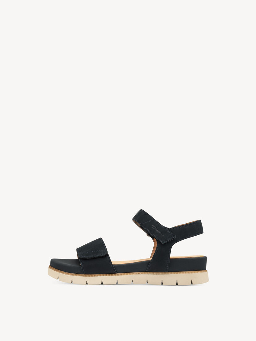 Leren Sandaaltje - blauw, NAVY NUBUK, hi-res
