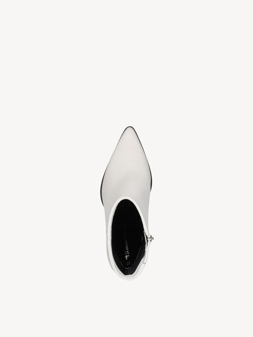 Leren Enkellaarsje - wit, OFFWHITE, hi-res