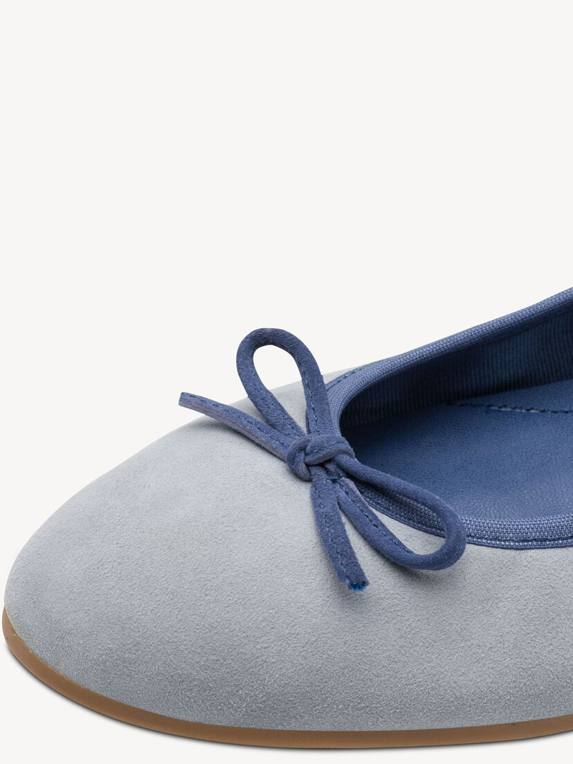 Leren Ballerina - blauw, LT. BLUE COMB, hi-res