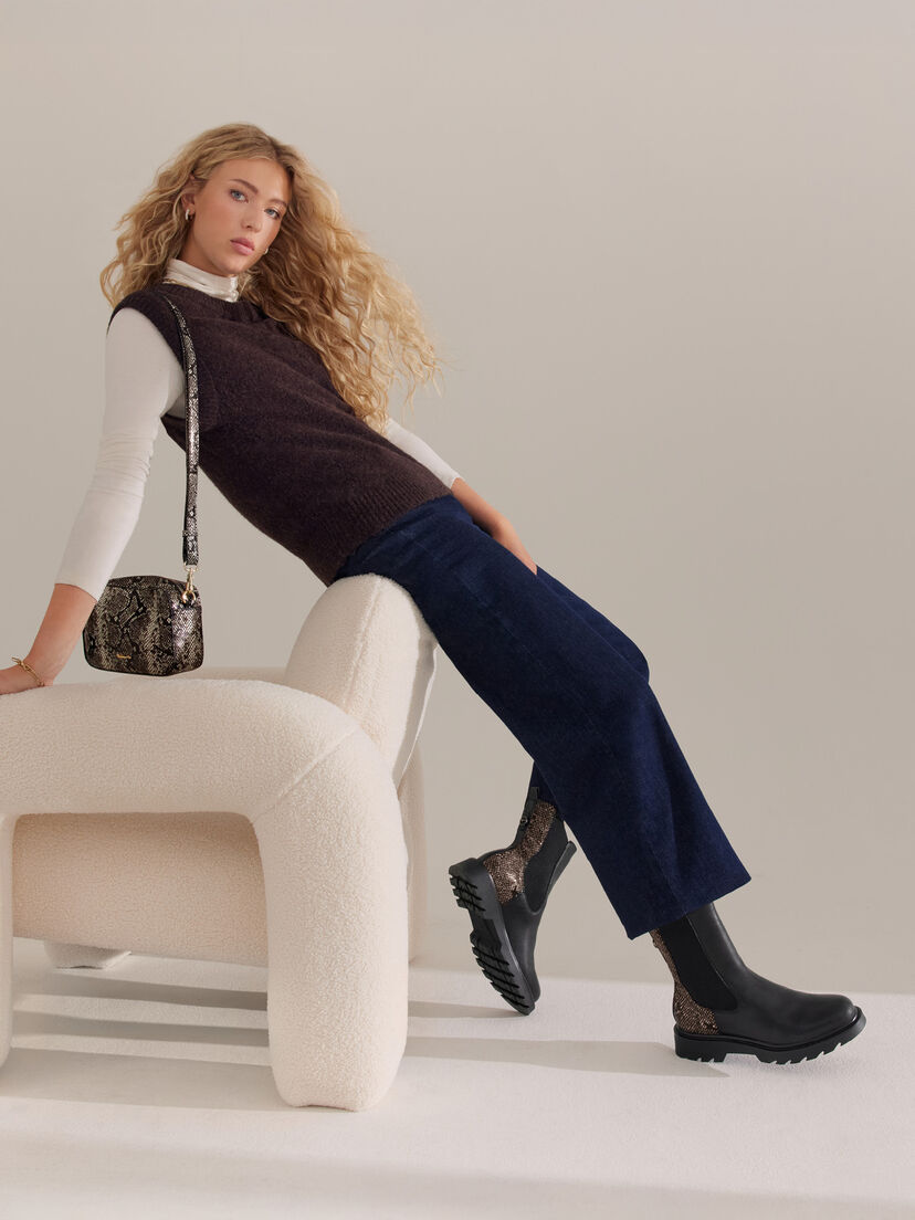 Chelseaboot - zwart, BLACK SNAKE, hi-res