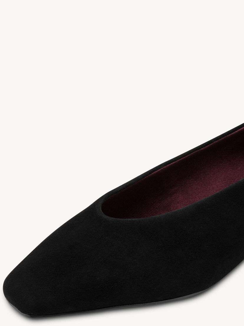Leren Ballerina - zwart, BLACK, hi-res