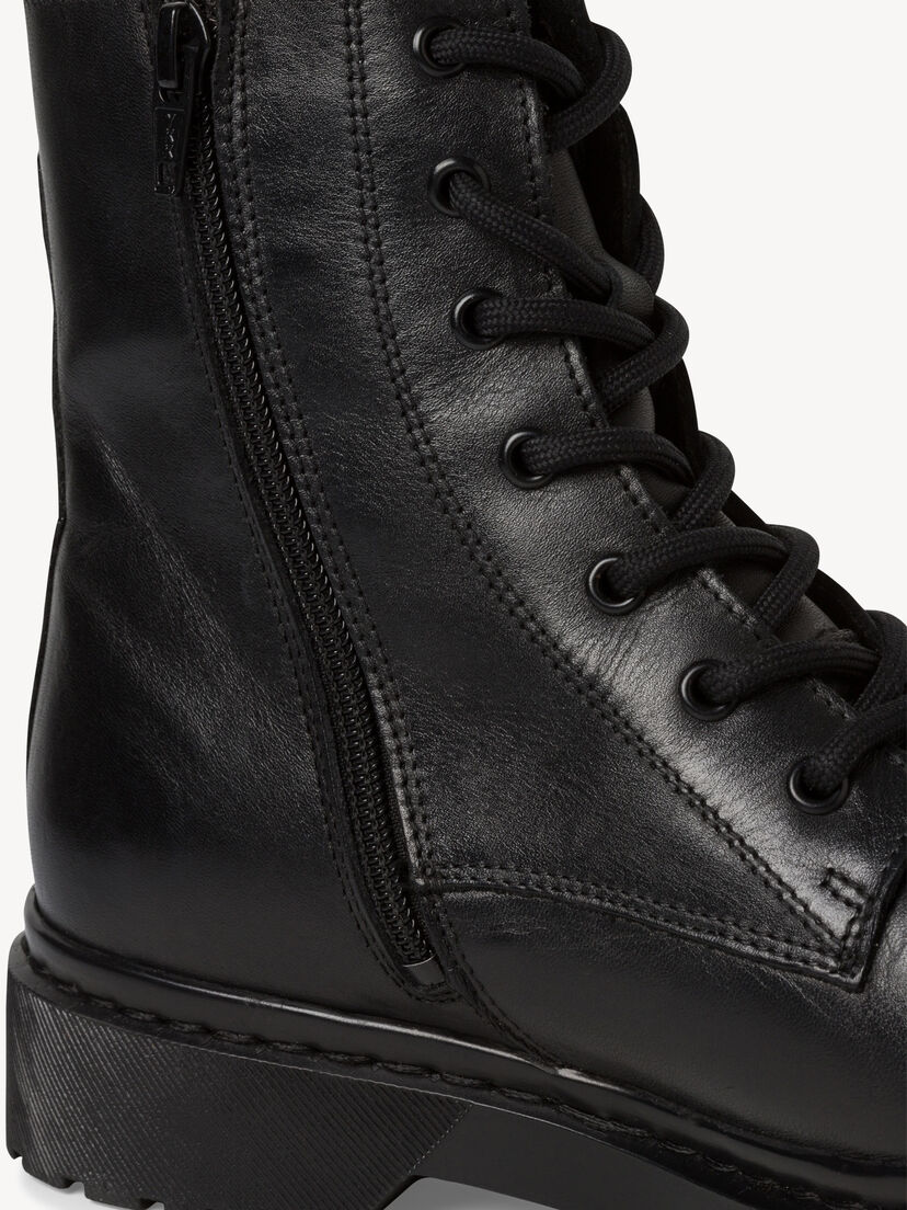 Leren Enkellaarsje - zwart, BLACK, hi-res