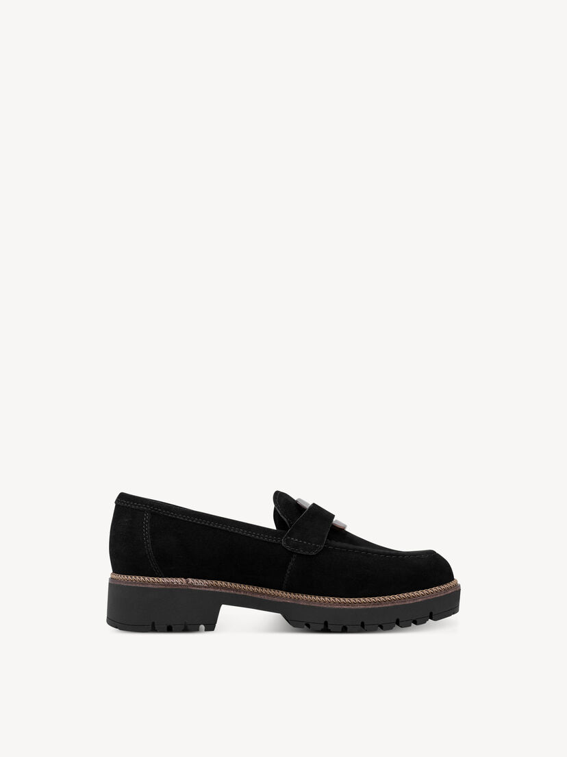 Leren Instappers - zwart, BLACK, hi-res