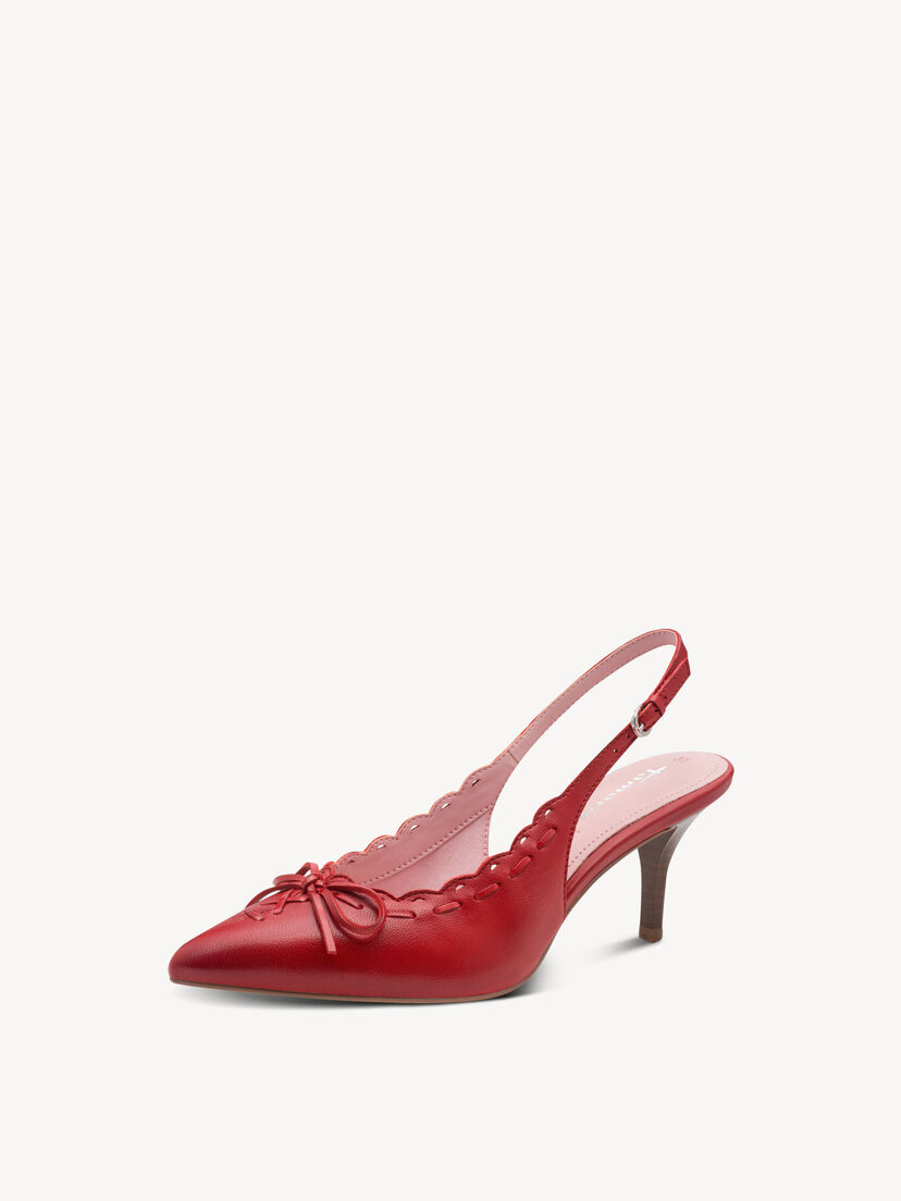 Leren Slingpumps - rood, RED, hi-res