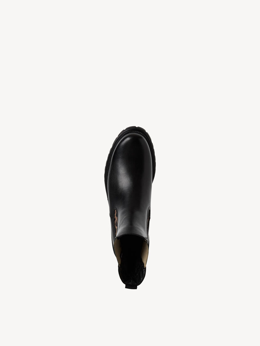 Leren Chelseaboot - zwart, BLACK/LEOPARD, hi-res