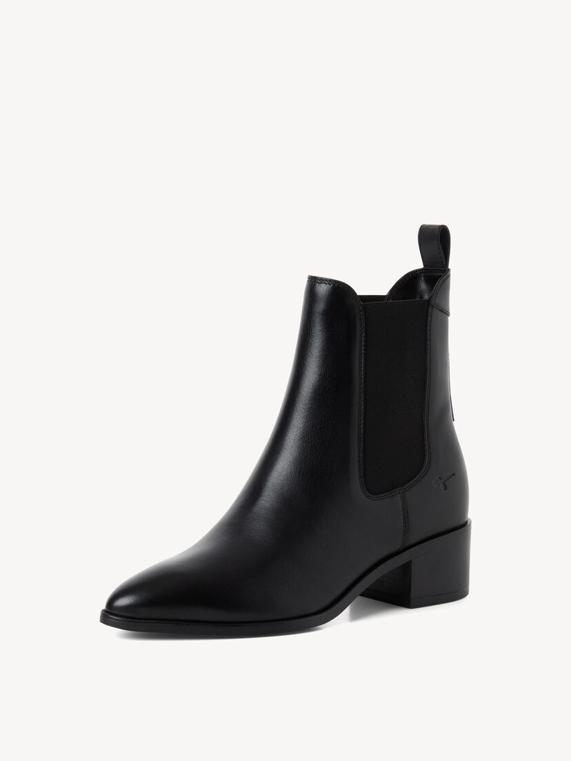 Leren Chelseaboot - zwart, BLACK, hi-res