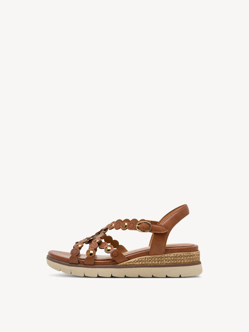 Heeled sandal, COGNAC NAPPA, hi-res
