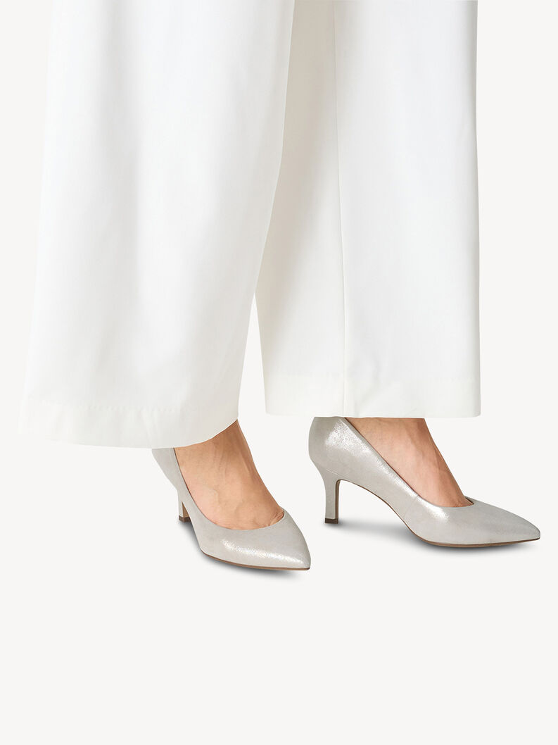 Lederpumps - silber, SILVER, hi-res