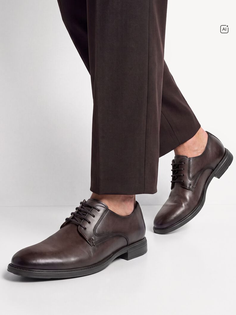 Lederhalbschuh - braun, MOCCA, hi-res