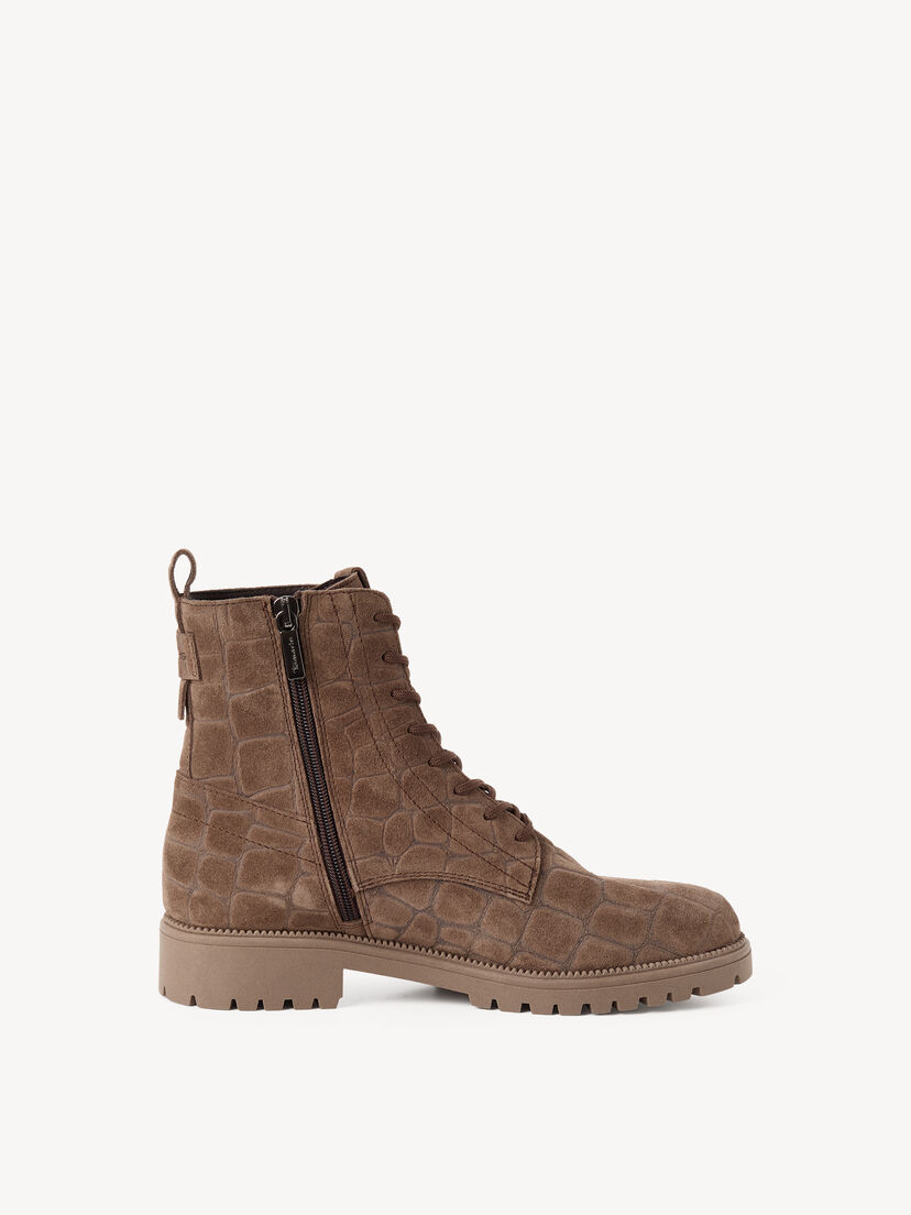 Leren Enkellaarsje - beige, TAUPE STRUCT., hi-res