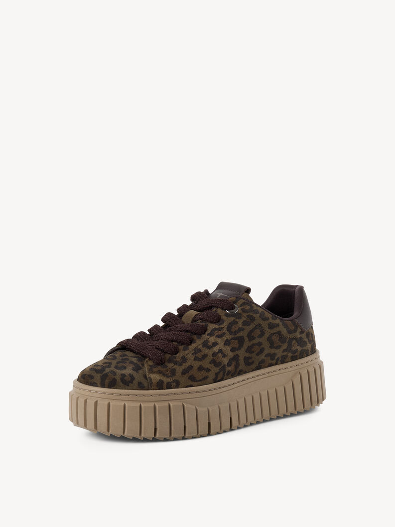 Basket en cuir - vert, OLIVE LEOPARD, hi-res