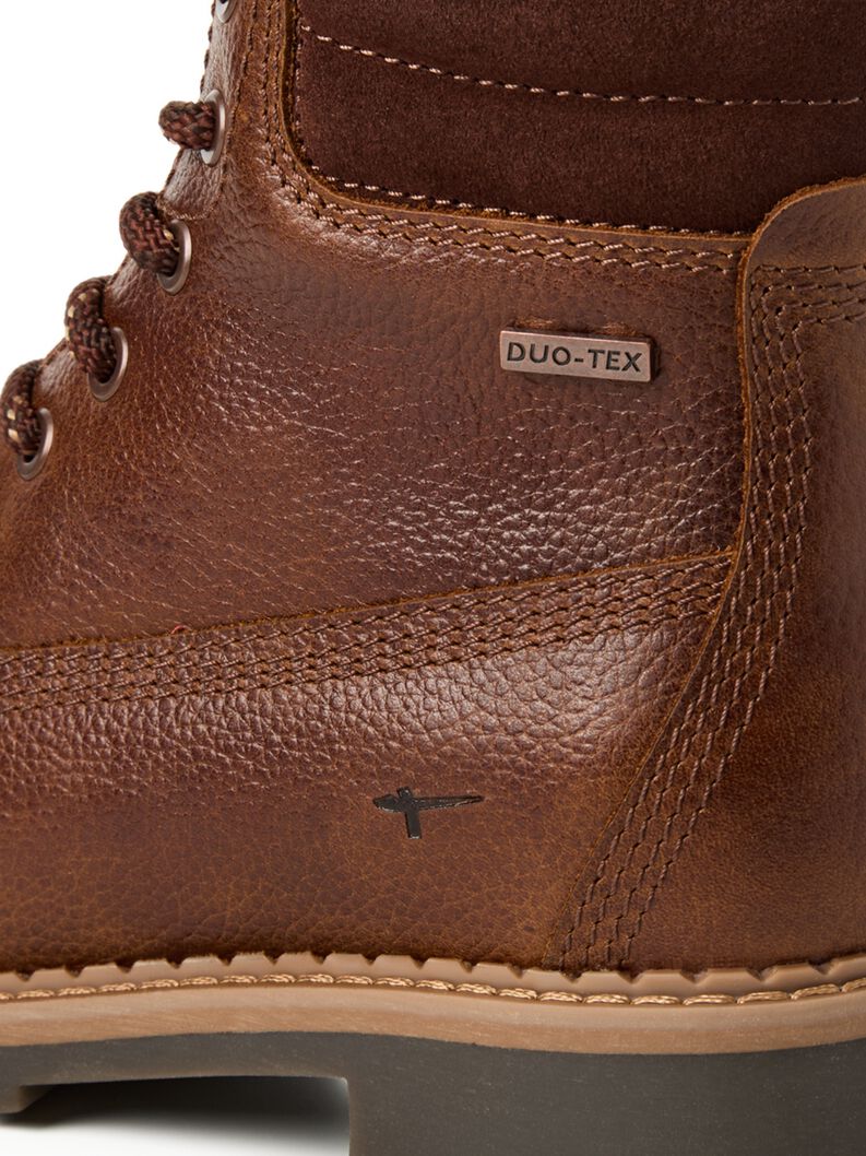 Leather Bootie - brown warm lining, COGNAC LEATHER, hi-res