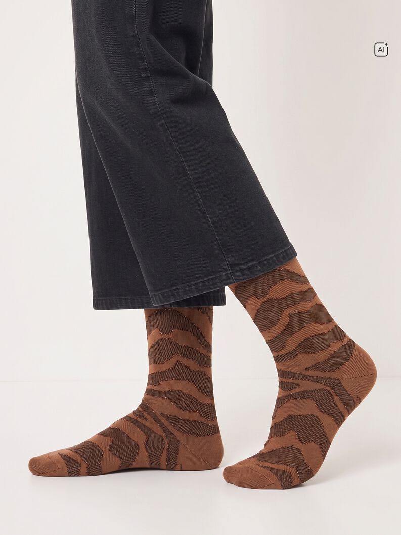 Socks - brown, cognac, hi-res