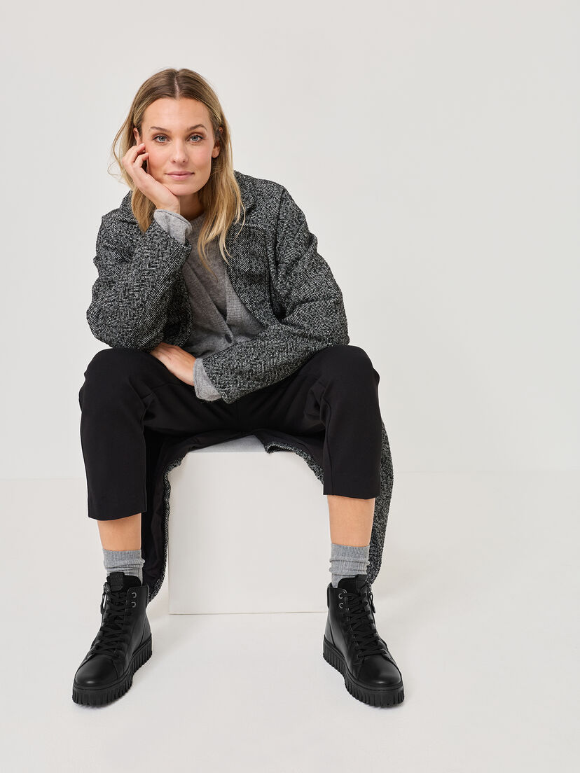 Leren Enkellaarsje - zwart, BLACK LEATHER, hi-res
