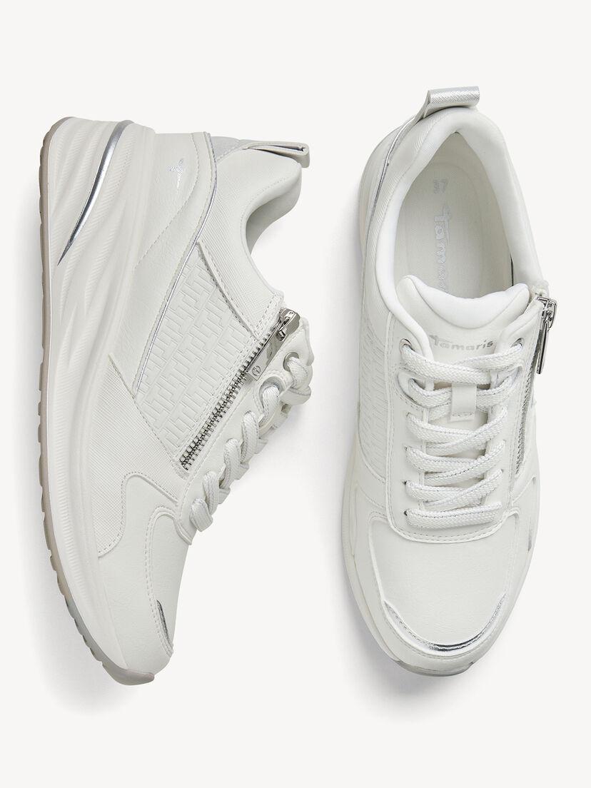 Sneaker - wit, WHITE/SILVER, hi-res