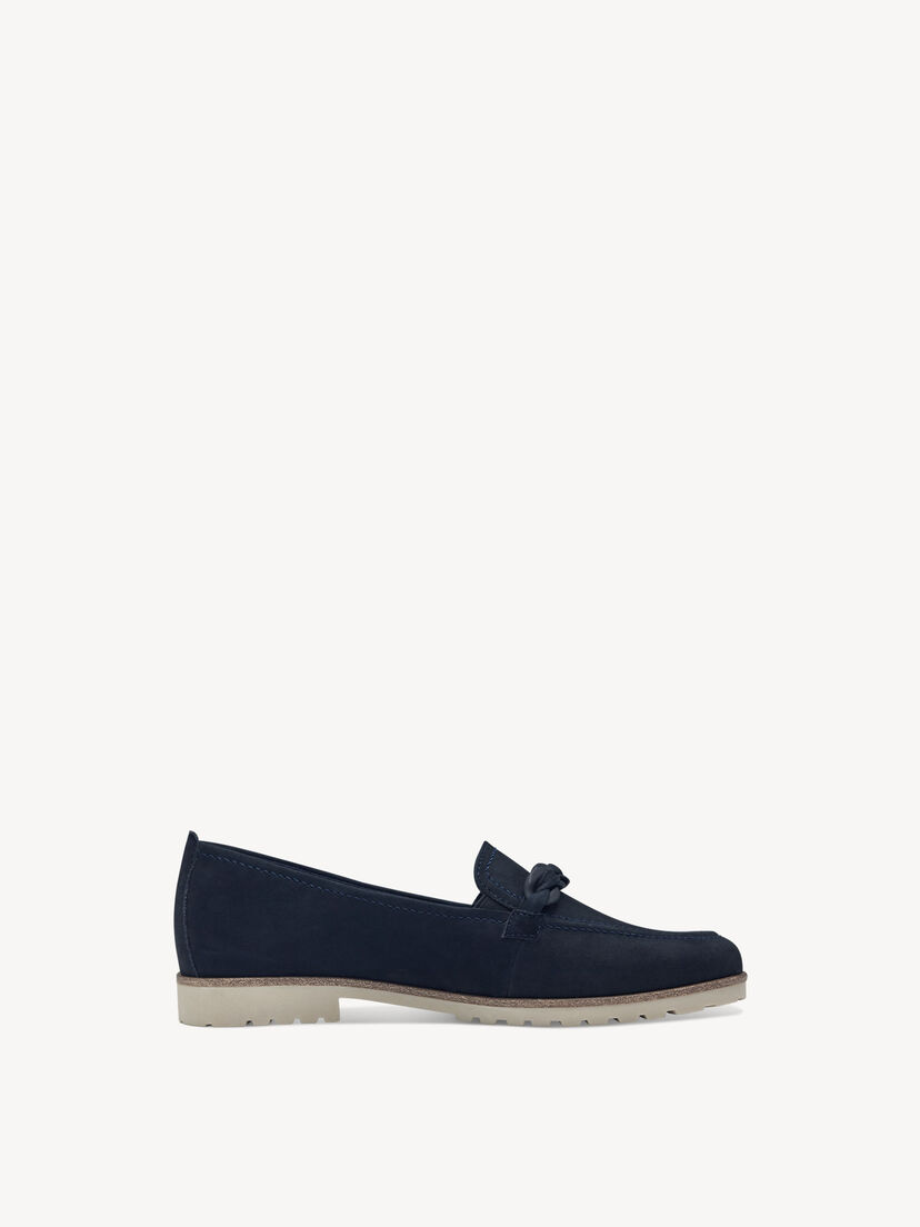 Leren Instappers - blauw, NAVY, hi-res