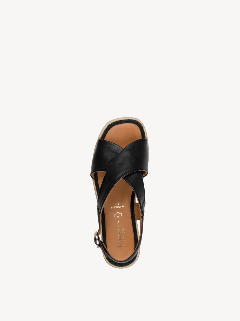 Leren Sandaaltje - zwart, BLACK, hi-res