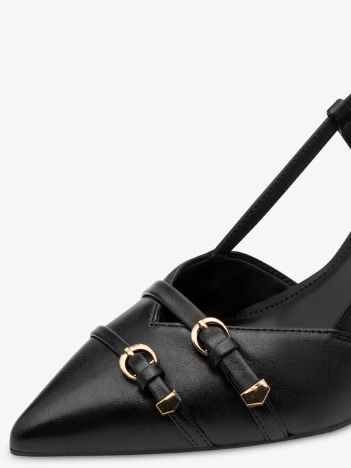 Slingpumps, BLACK LEATHER, hi-res