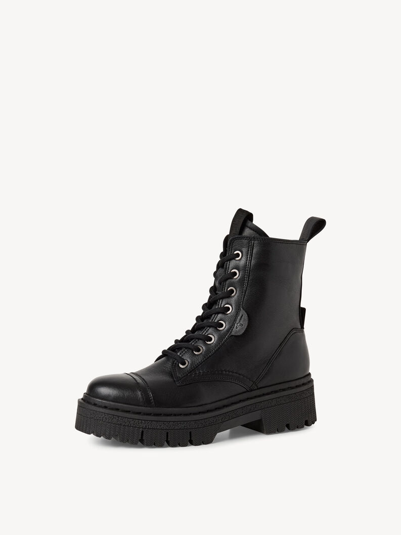 Lederstiefelette - schwarz, BLACK, hi-res