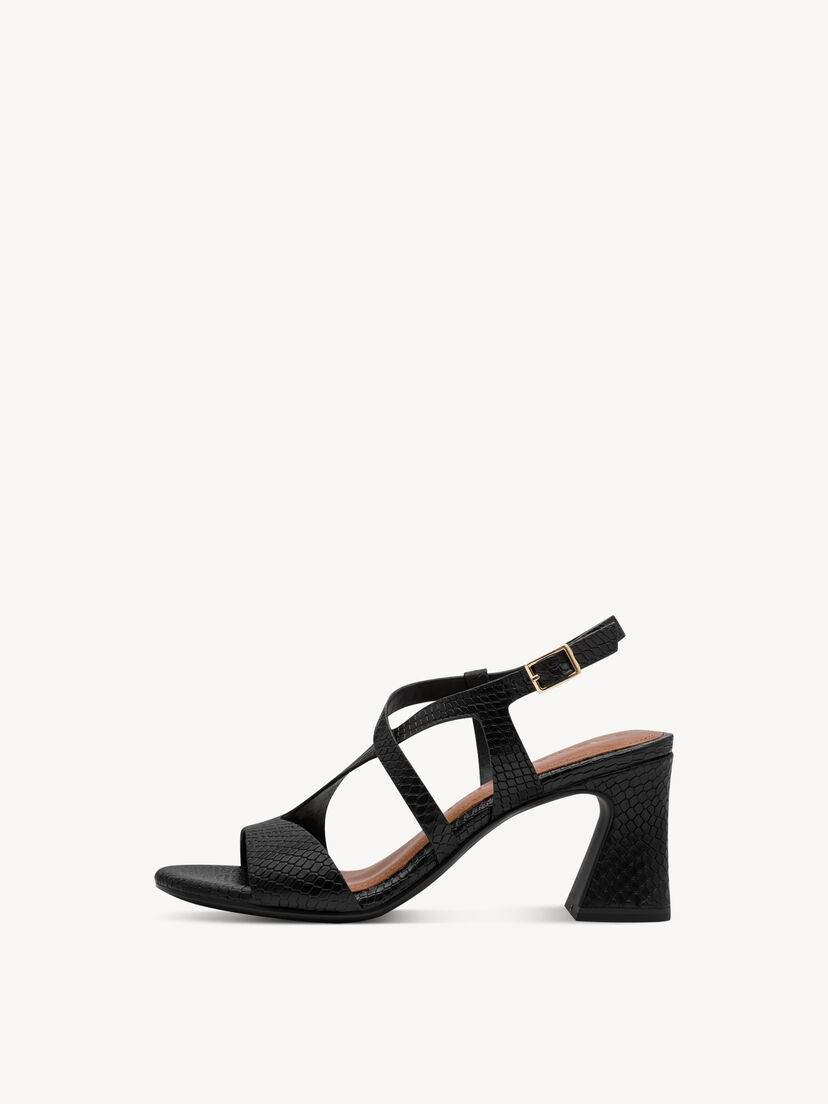 Leren Sandaaltje - zwart, BLACK STRUCT., hi-res