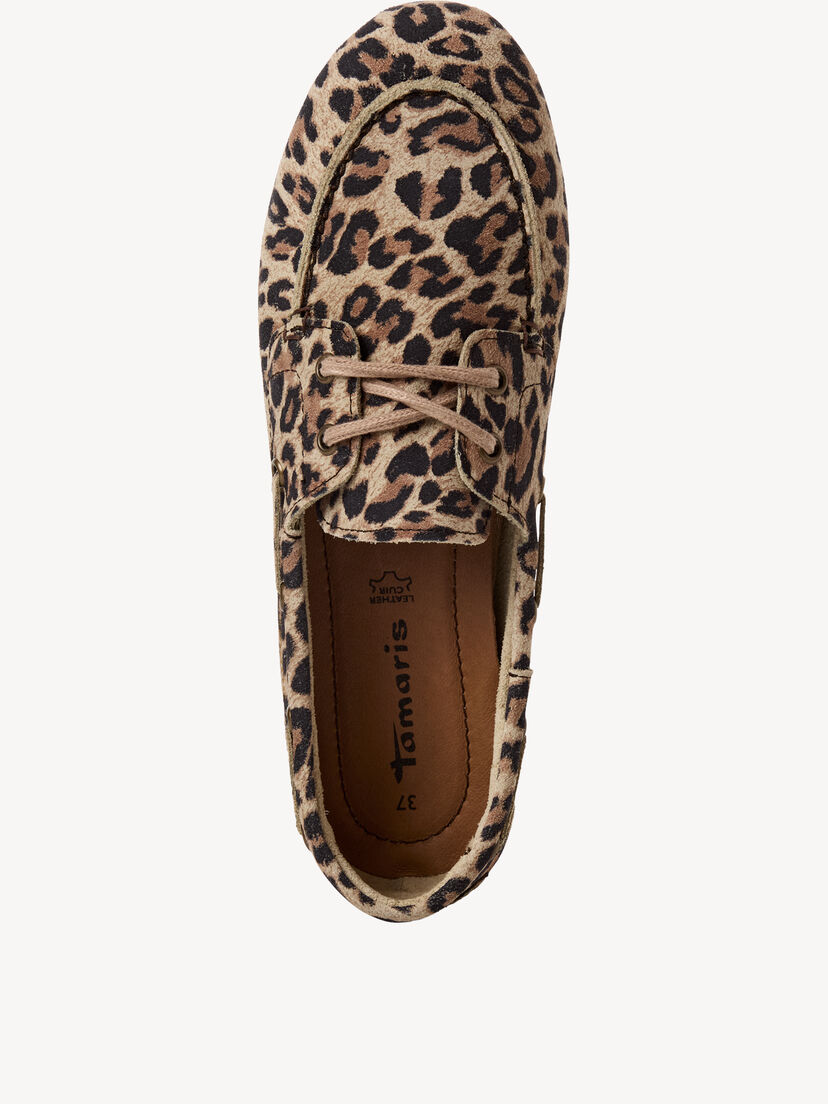 Leren Mocassin - bruin, LEOPARD, hi-res