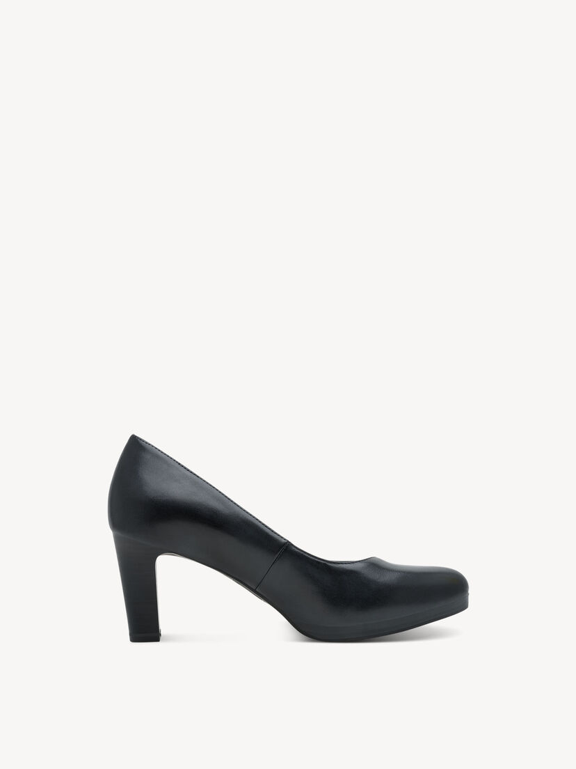Leren Pumps - blauw, NAVY, hi-res