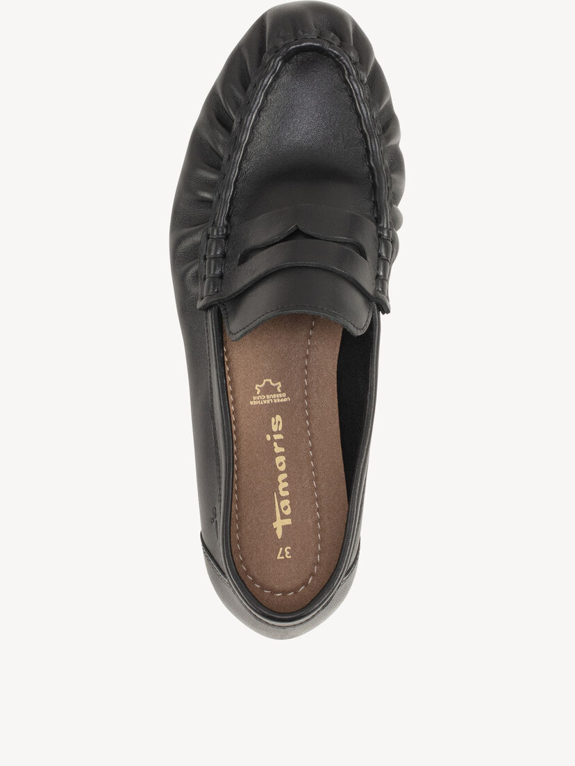 Leren Mocassin - zwart, BLACK LEATHER, hi-res
