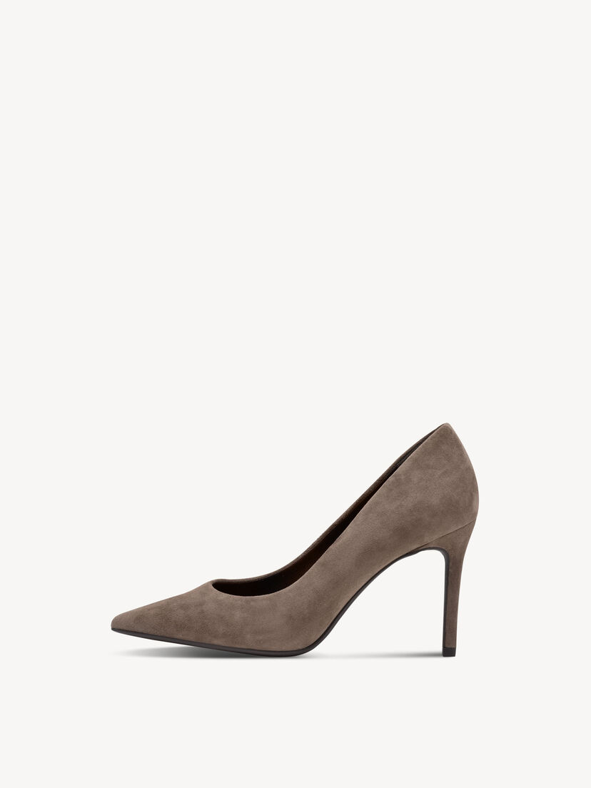Leren Pumps - bruin, TAUPE SUEDE, hi-res