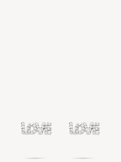 Earrings, silver, hi-res