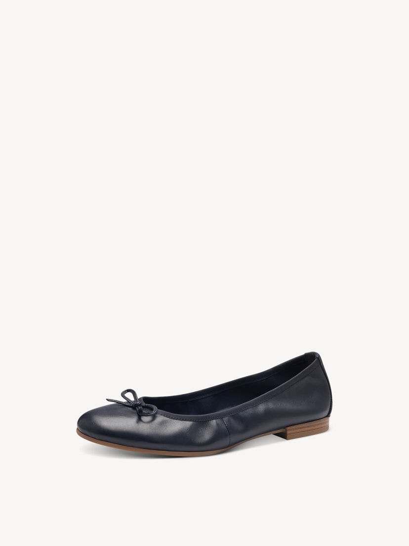 Leren Ballerina - blauw, NAVY, hi-res