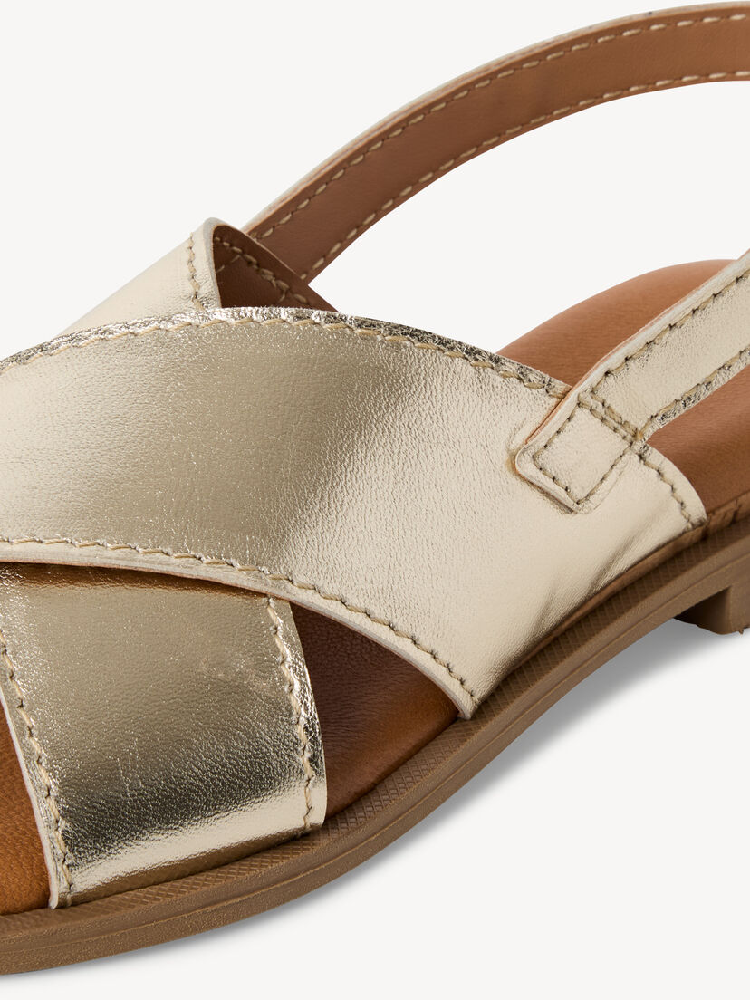 Leren Sandaal - goud, LIGHT GOLD MET, hi-res