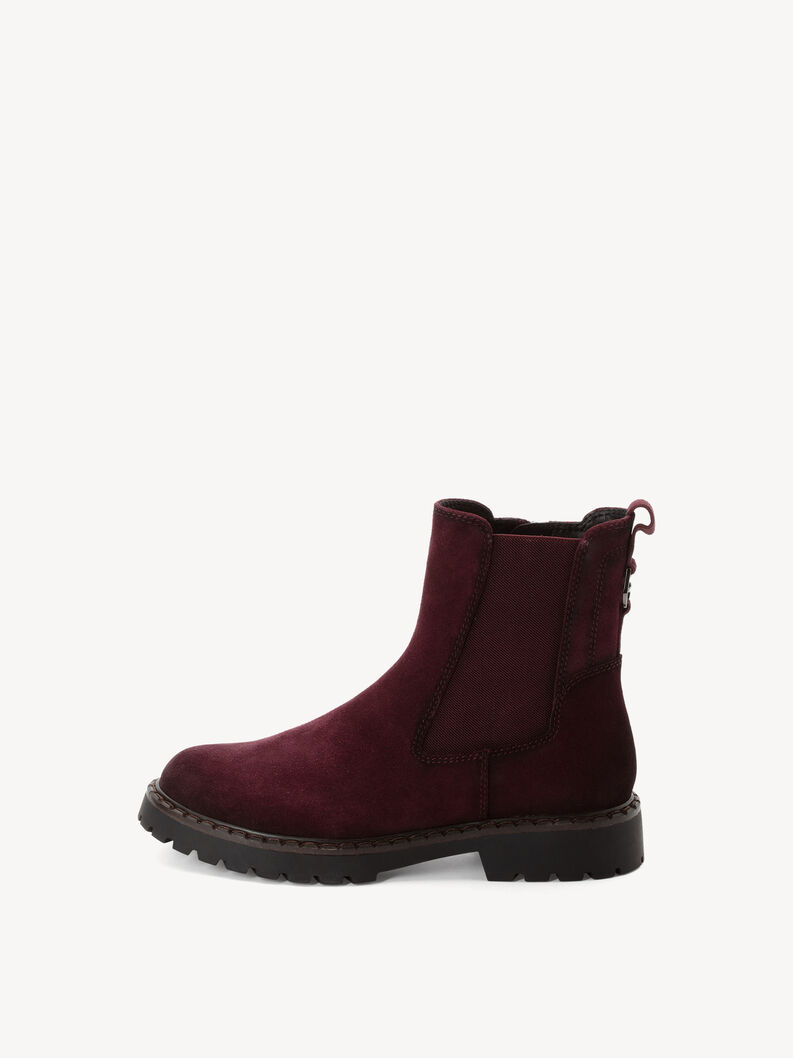 Bottine Chelsea en cuir - rouge, MERLOT, hi-res