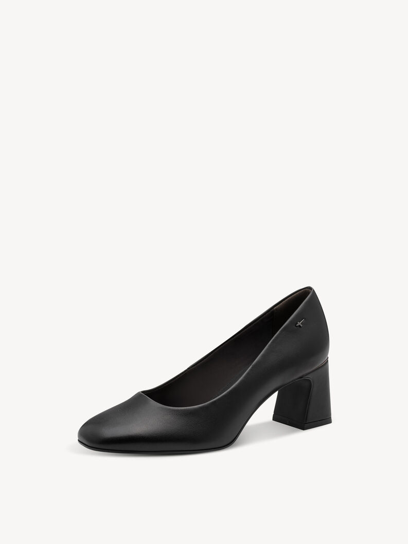 Leren Pumps - zwart, BLACK, hi-res
