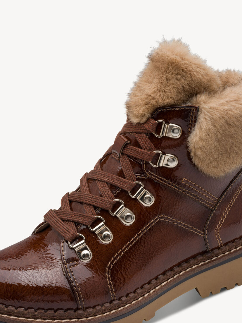 Enkellaarsje - bruin warme voering, BROWN PATENT, hi-res