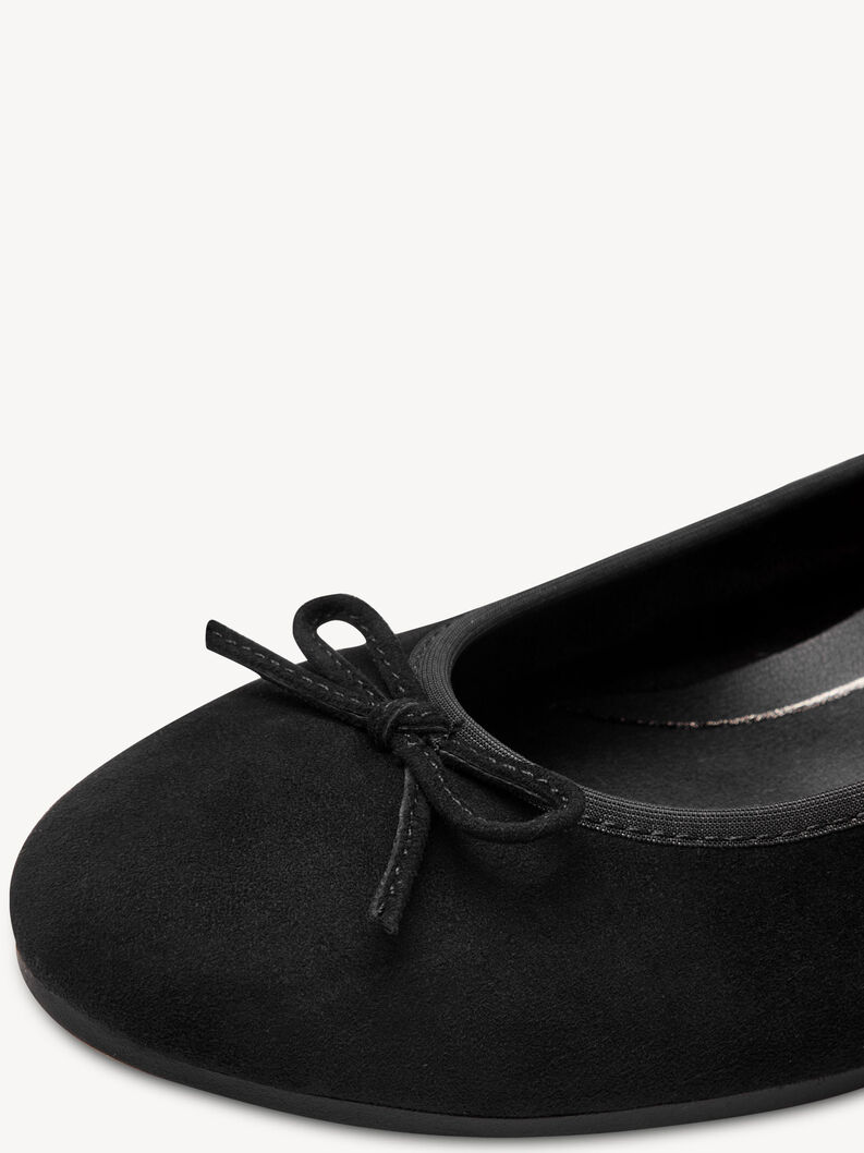 Ballerine en cuir - noir, BLACK, hi-res