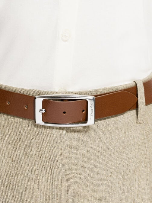 Ceinture en cuir, cognac, hi-res